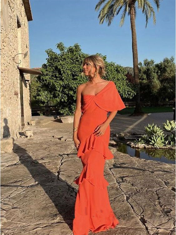 Elegant Mermaid Long One Shoulder Prom Dress 22Th Birthday Outfits