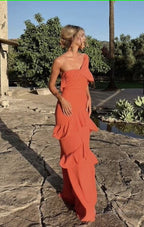 Elegant Mermaid Long One Shoulder Prom Dress 22th Birthday