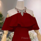 Elegant Mermaid Red Long Formal Prom Dress Formal Dress