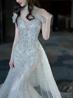 Elegant Mermaid Strapless  Long Prom Dress