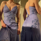 Classy Spaghetti Straps Chiffon Long Prom Dresses