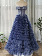 Elegant Off Shoulder Sequins Top Long Formal Prom Dress, Formal Dress, Off The Shoulder Ball Gown