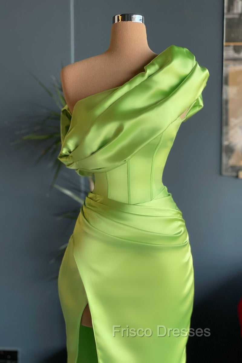 Elegant One Shoulder Long Evening Formal Prom Dress With Split Secondary image