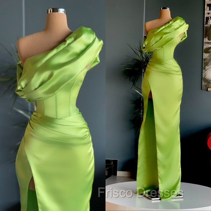 Elegant One Shoulder Long Evening Formal Prom Dress With Split