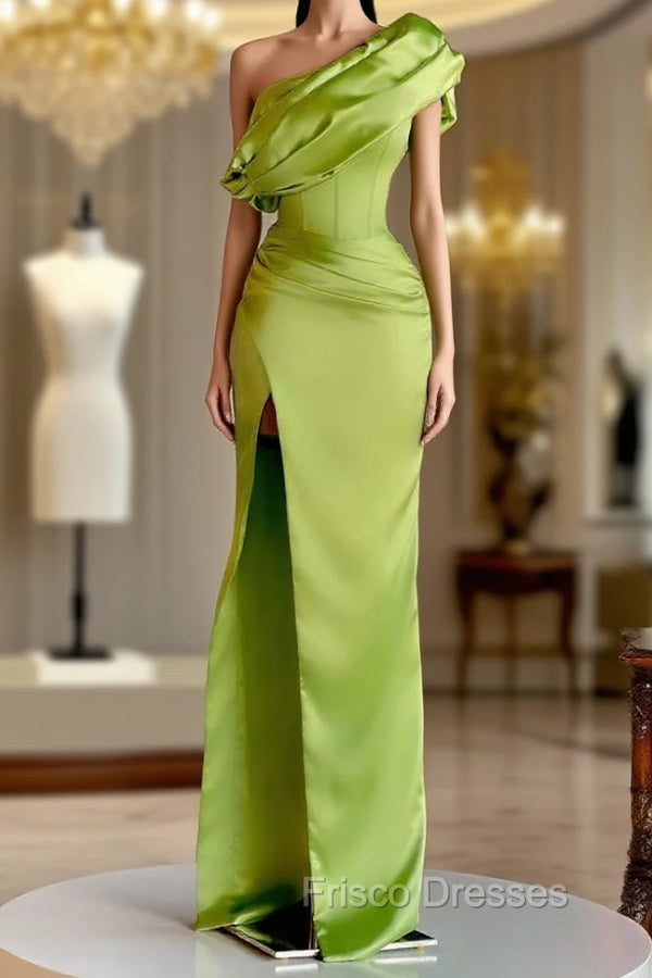 Elegant One Shoulder Long Evening Formal Prom Dress With Split Main image