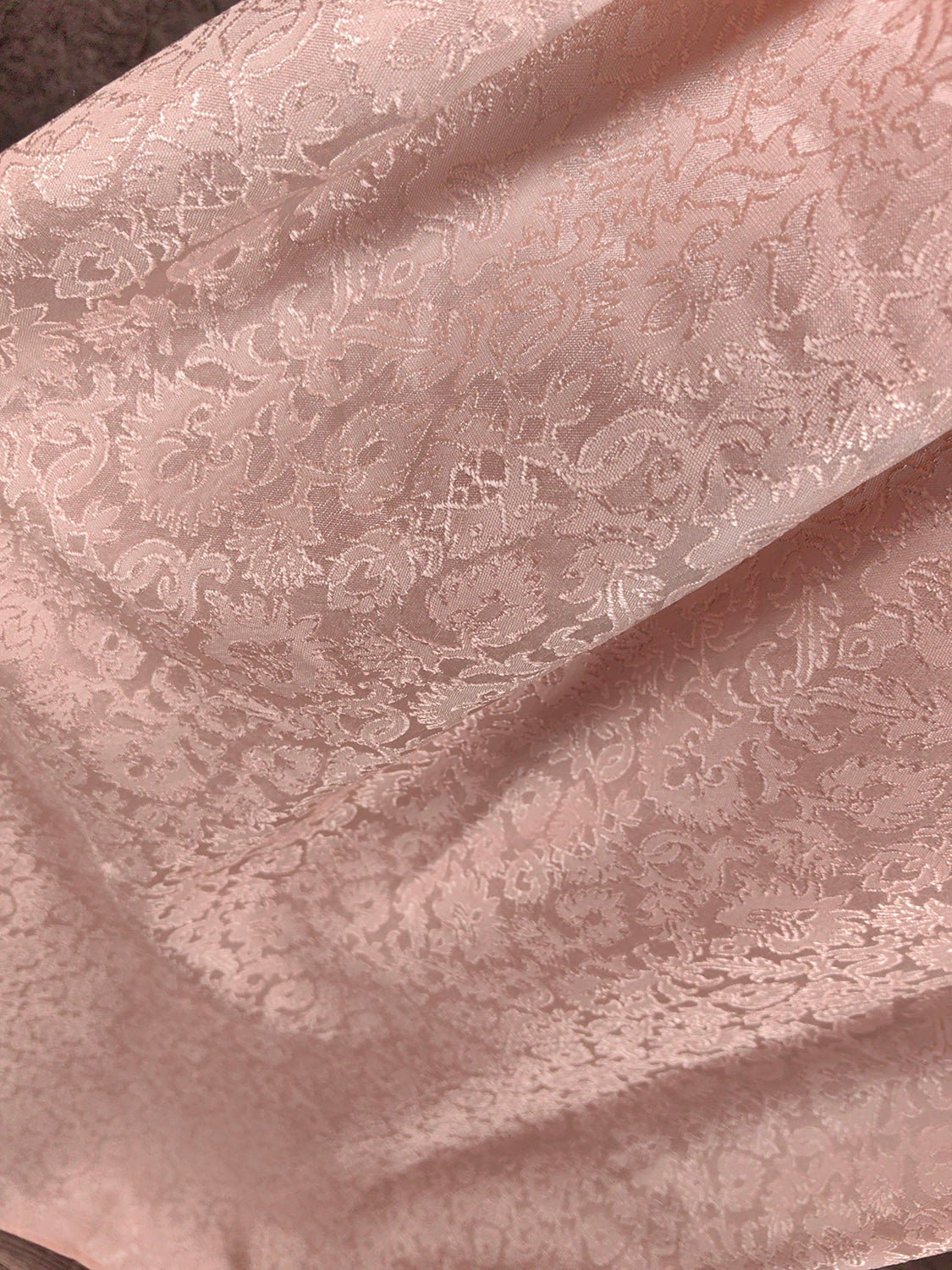 Elegant Pink A-Line Sleeveless Crew Neck Lace Rhinestone Brocade Satin Long Prom Dress Evening Dress