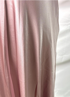 Elegant Pink Halter Neck V-Neck Slim-Fit Satin Long Prom Dress Evening Dress