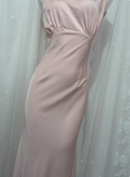 Elegant Pink Sleeveless 3D Floral Crew Neck Satin Long Prom Dress Evening Dress
