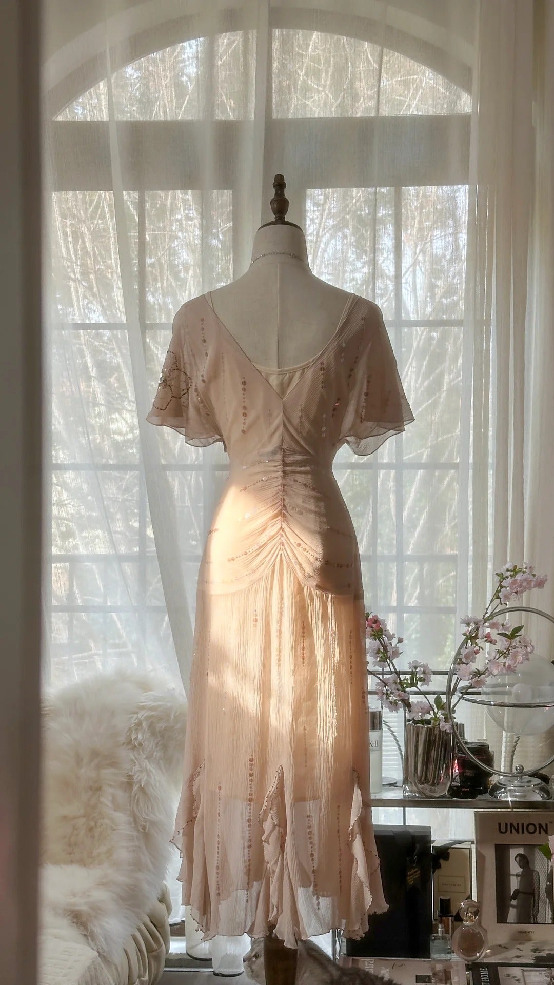 flowing prom dresses LaDivine CD773 Long Slit Beaded Prom Formal Dress