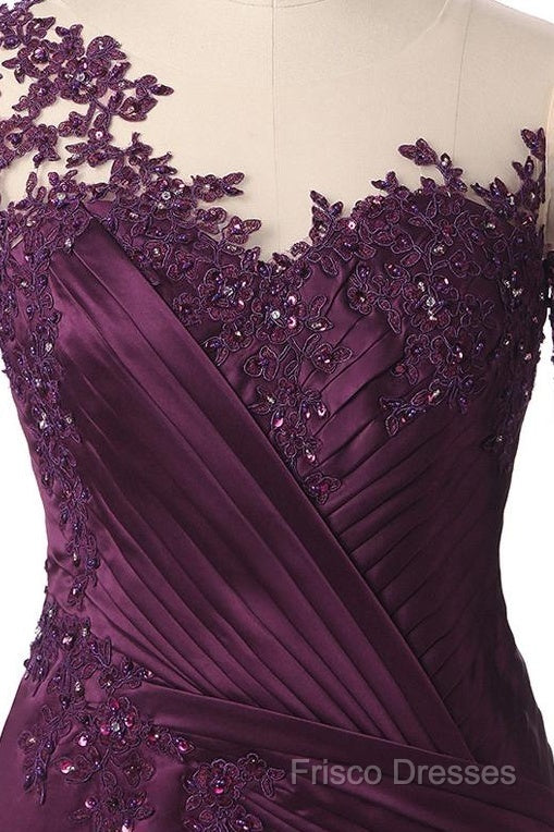Elegant Plus Size Mermaid Long Sleeves Floor-Length Formal Prom Dress With Lace Appliques