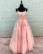 Elegant Formal Prom Dress Ball Gown Tulle Floor Length Lace Embroidery