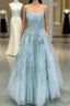 Elegant Formal Prom Dress Ball Gown Tulle Floor Length Lace Embroidery