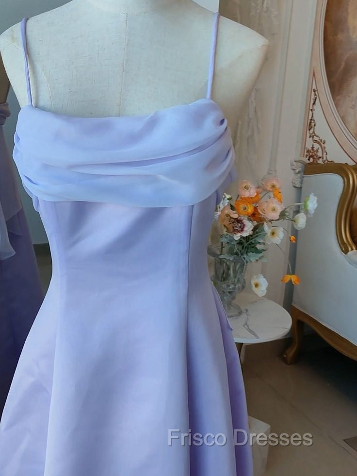 Elegant Purple Spaghetti Straps Formal Prom Dress Fairy Formal Party Gown Evening Dress