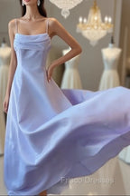 Elegant Purple Spaghetti Straps Formal Prom Dress Fairy Formal Party Gown Evening Dress