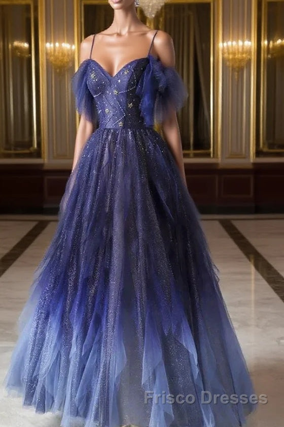 Elegant Purple Stars A-Line Formal Prom Dresses Love Elegant Purple St – Frisco Dresses