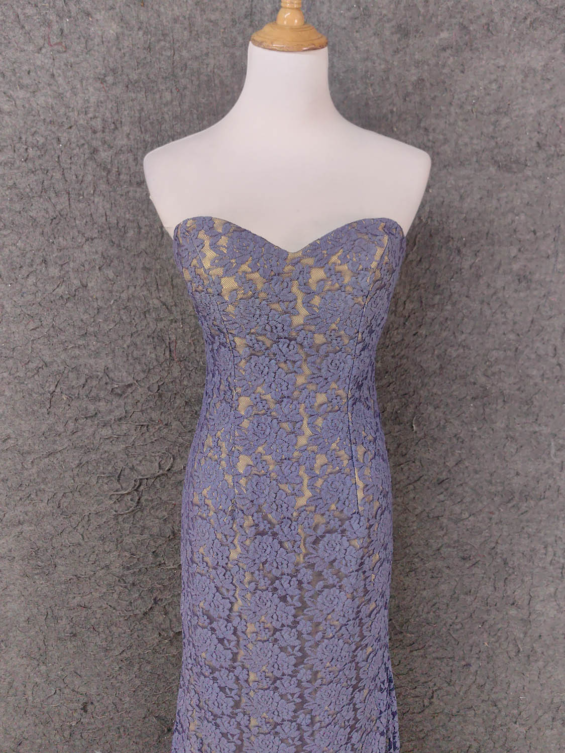 Elegant Purple Sweetheart Neck Split Lace Long Prom Dress Evening Dress Secondary image