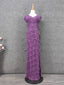 Elegant Purple V-Neck Lace Long Prom Dress Evening Dress
