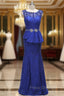 Elegant Royal Blue A-line Half Sleeves Lace Mother Of The Bride Dress