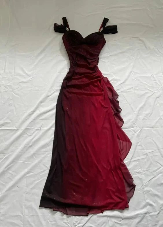 Affordable Party Dresses Under $160’œElegant  Purple Glitter Ruffled Chiffon Prom Dresses Secondary image