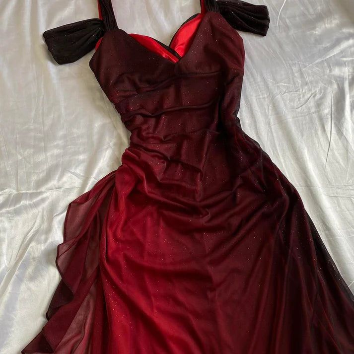 Affordable Party Dresses Under $160’œElegant  Purple Glitter Ruffled Chiffon Prom Dresses