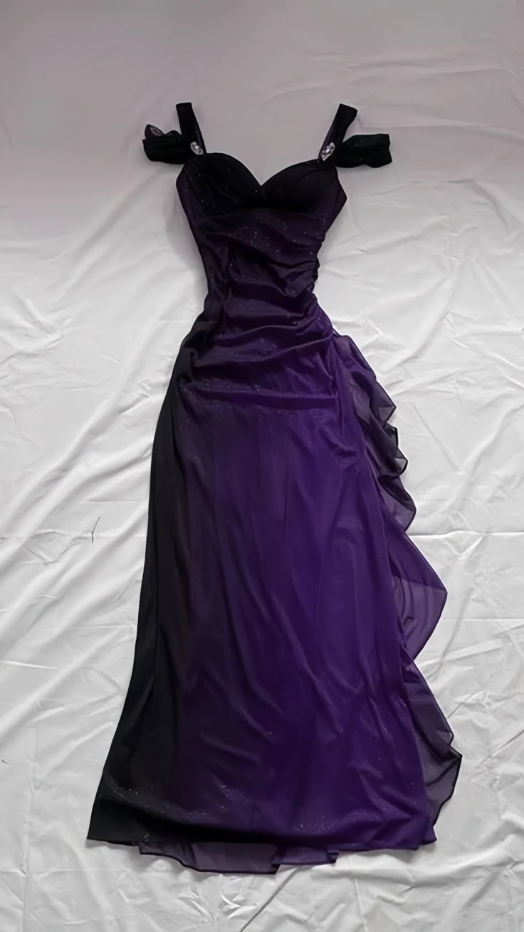Affordable Party Dresses Under $160’œElegant  Purple Glitter Ruffled Chiffon Prom Dresses