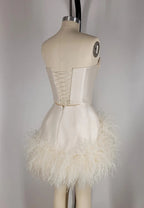 Elegant Satin Tube Top Feather