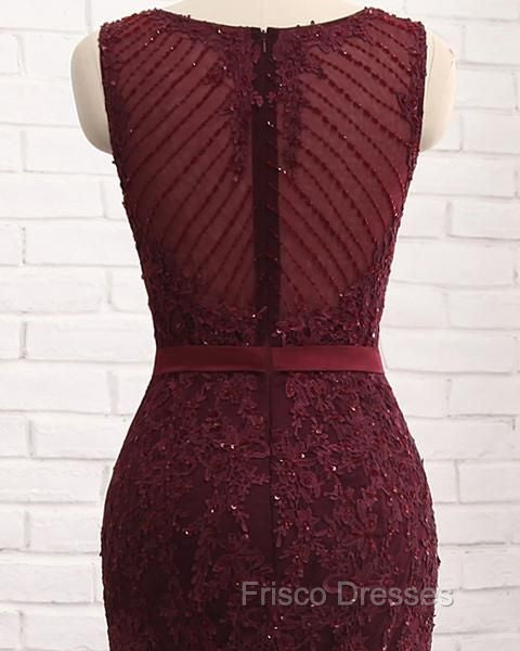 Elegant Scoop Sleeveless Tulle Mermaid Appliques Sequins Zipper Formal Prom Dress