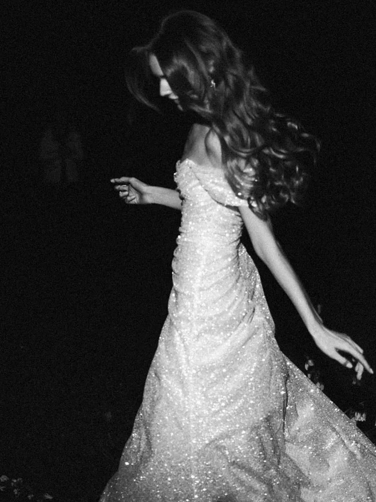 Elegant Sheath Off The Shoulder Sequin Slit Prom Dress Birthday Outfits With Ruffles Secondary image