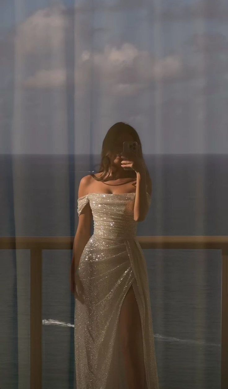 Elegant Sheath Off The Shoulder Sequin Slit Prom Dress Birthday Outfits With Ruffles Main image