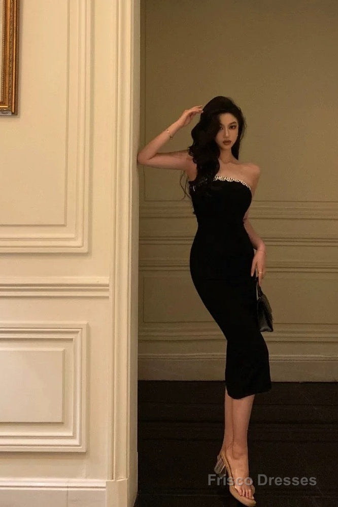 black elegant birthday dress Elegant Sweetheart Mini 17th Birthday Dresses Black Birthday Outfit P3 PreppyDress