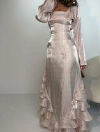 Elegant Sheath Straps Long Prom Dress