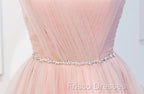 Elegant Short Pink Tulle Formal Prom Dress, Short Pink Tulle Formal Homecoming Dress