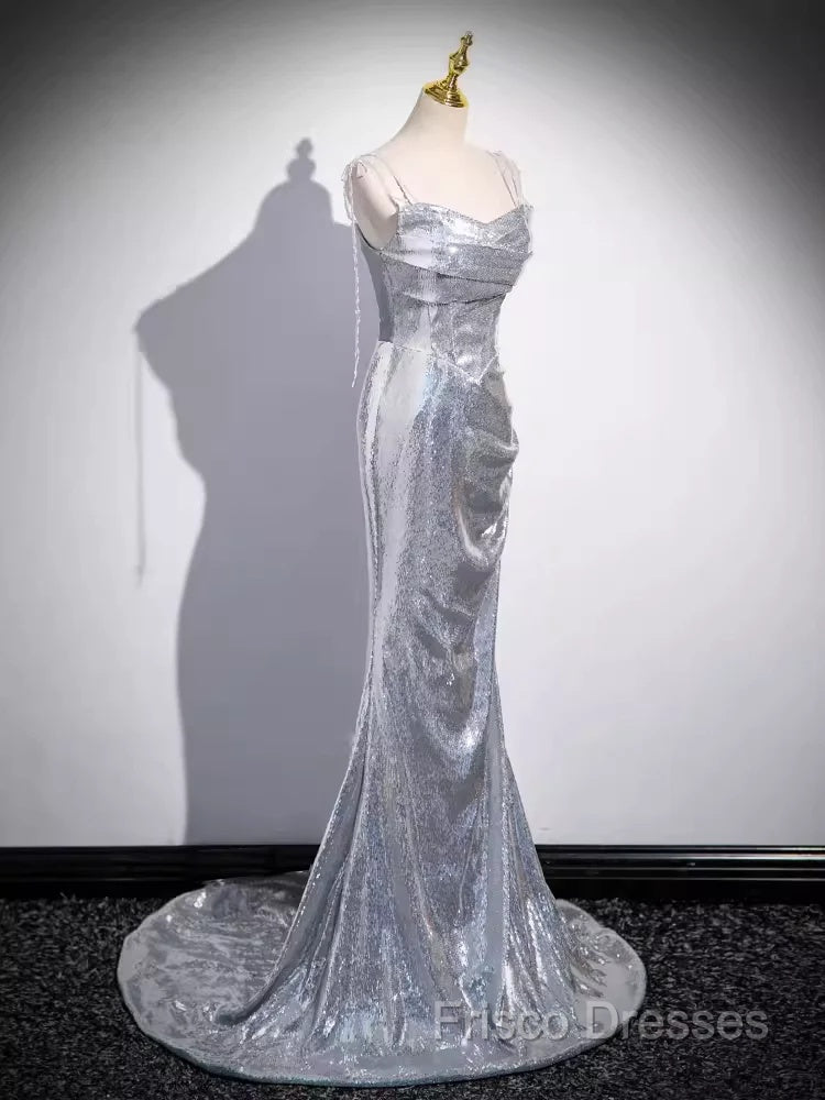 Elegant Silver Sequin Mermiad Formal Prom Dress Long Formal Dress Secondary image