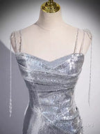 Elegant Silver Sequin Mermiad Formal Prom Dress Long Formal Dress