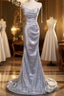 Elegant Silver Sequin Mermiad Formal Prom Dress Long Formal Dress