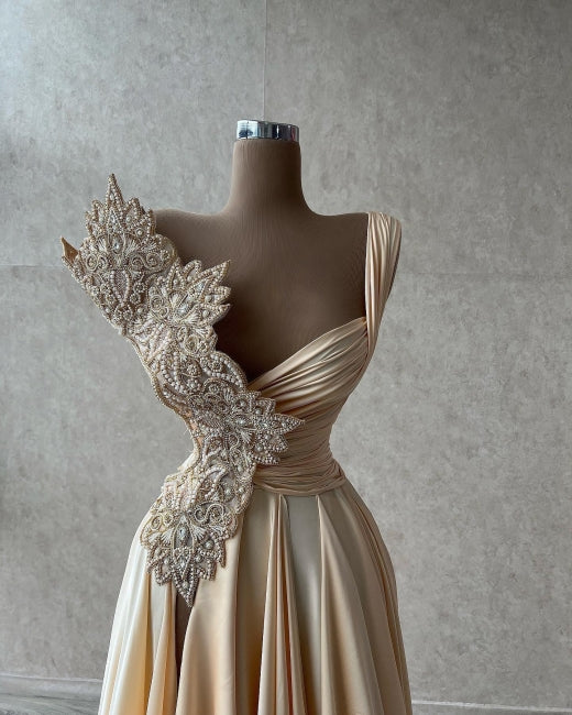 Elegant Sleeveless A-Line Prom Dresses Long With Split Secondary image