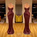 Elegant Spaghetti-Straps Mermaid Evening Party Gowns Long Formal Prom Dress