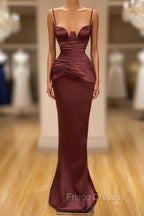Elegant Spaghetti-Straps Mermaid Evening Party Gowns Long Formal Prom Dress