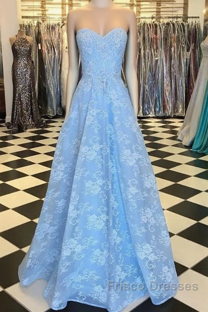 Elegant Sweetheart Long Lace Formal Prom Dress