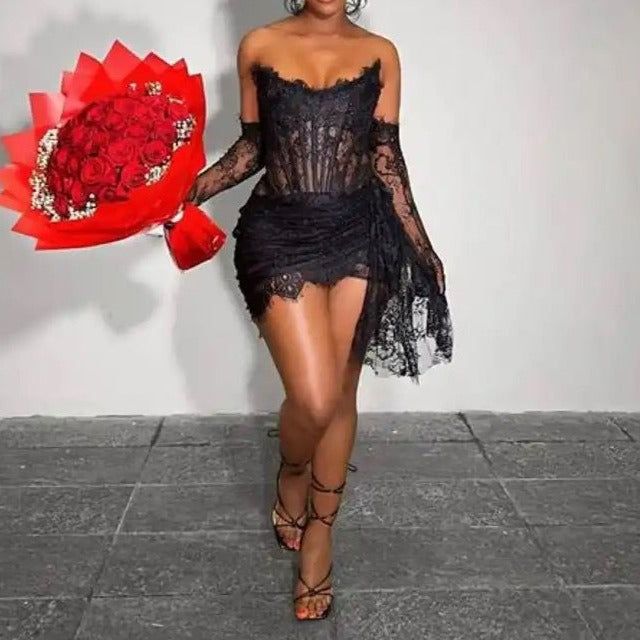 Elegant Sweetheart Mini 17Th Birthday Dresses Black Birthday Outfit Main image