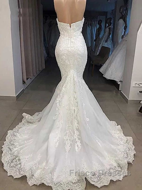 Elegant Sweetheart Short Sleeves Lace Mermaid Wedding Dress Secondary image