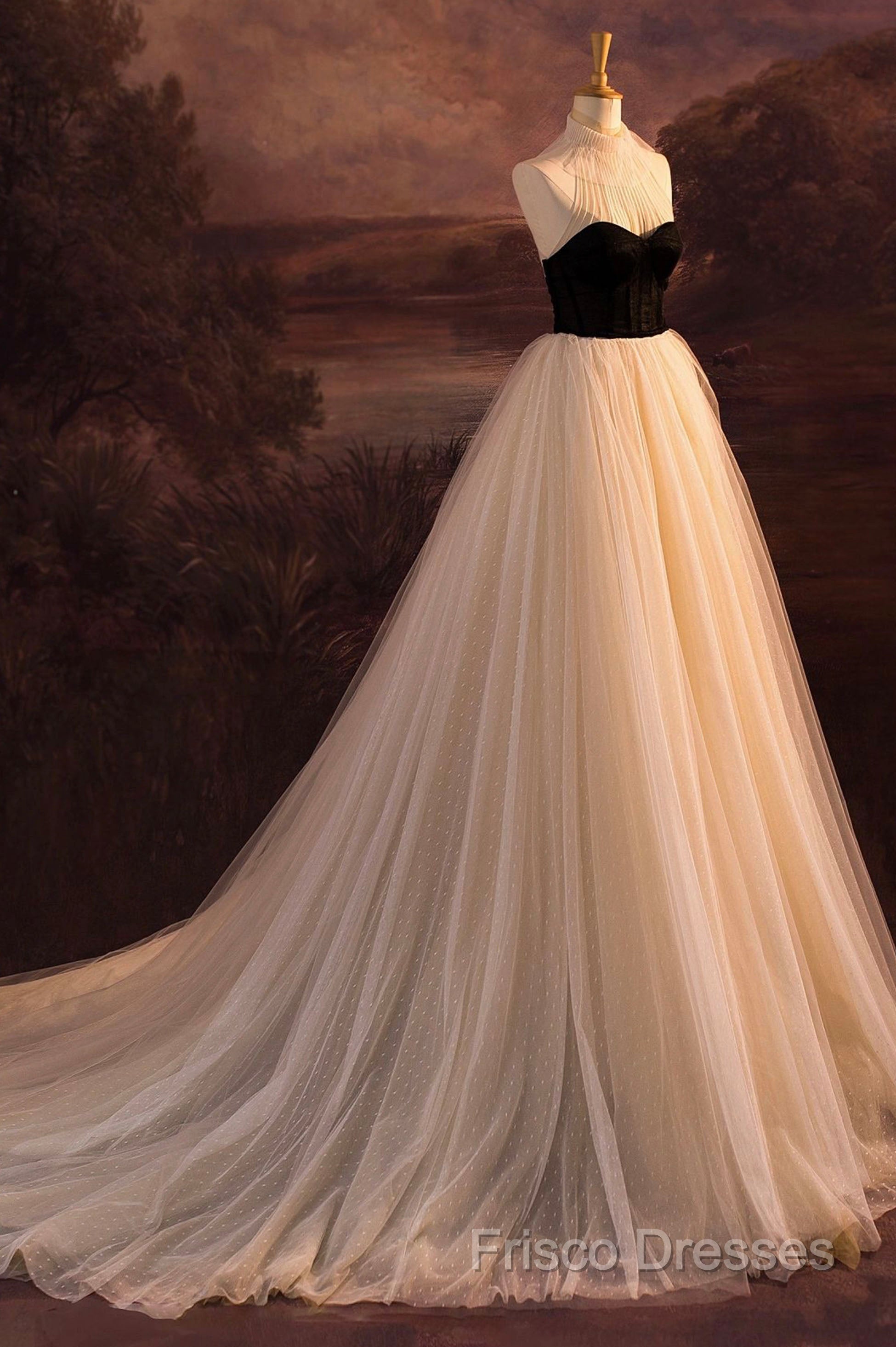 Elegant Tulle Long A-Line Formal Prom Dress, Beautiful Formal Party Dress