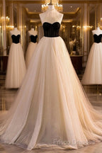 Elegant Tulle Long A-Line Formal Prom Dress, Beautiful Formal Party Dress