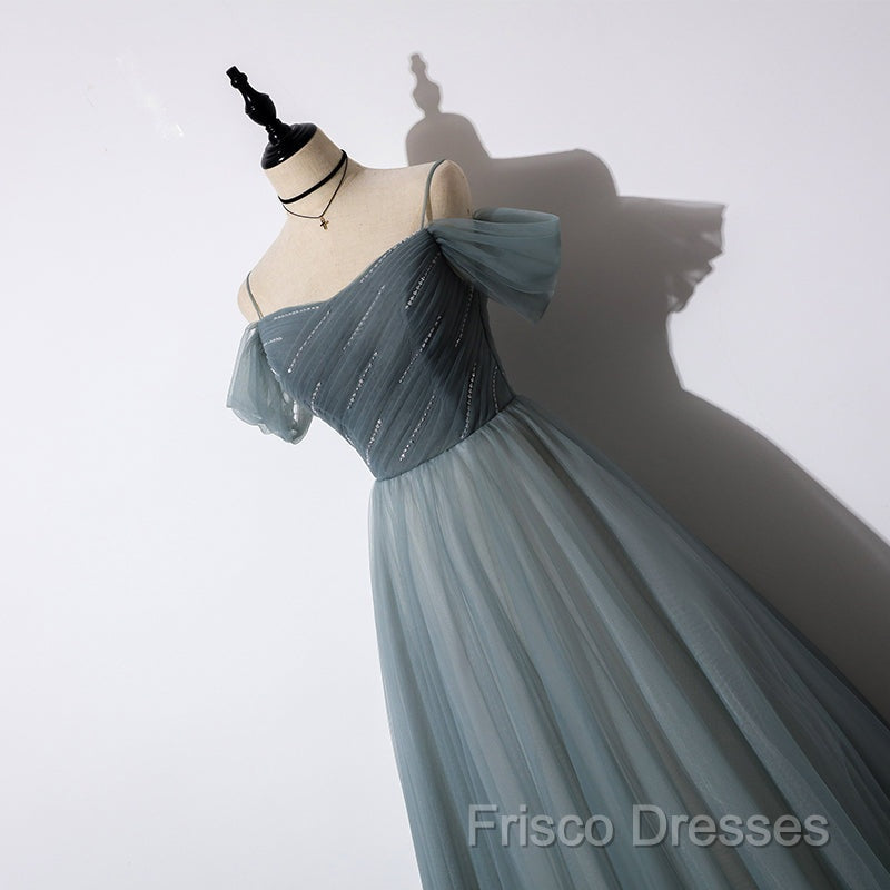 Elegant Tulle Long A Line Formal Prom Dress, Formal Dress