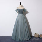 Elegant Tulle Long A Line Formal Prom Dress, Formal Dress
