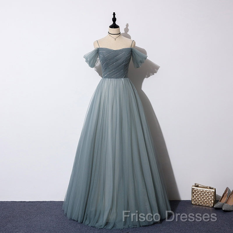 Elegant Tulle Long A Line Formal Prom Dress, Formal Dress