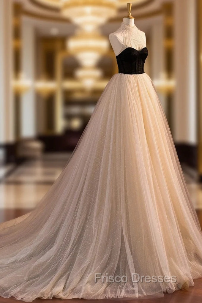 Elegant Tulle Long A-Line Formal Prom Dress, Evening Party Dress Main image