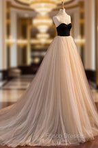 Elegant Tulle Long A-Line Formal Prom Dress, Evening Party Dress