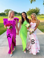 Pink And White Strapless Mermaid Long Prom Dress