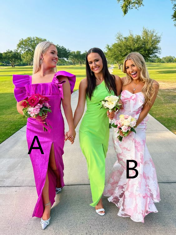 Pink And White Strapless Mermaid Long Prom Dress